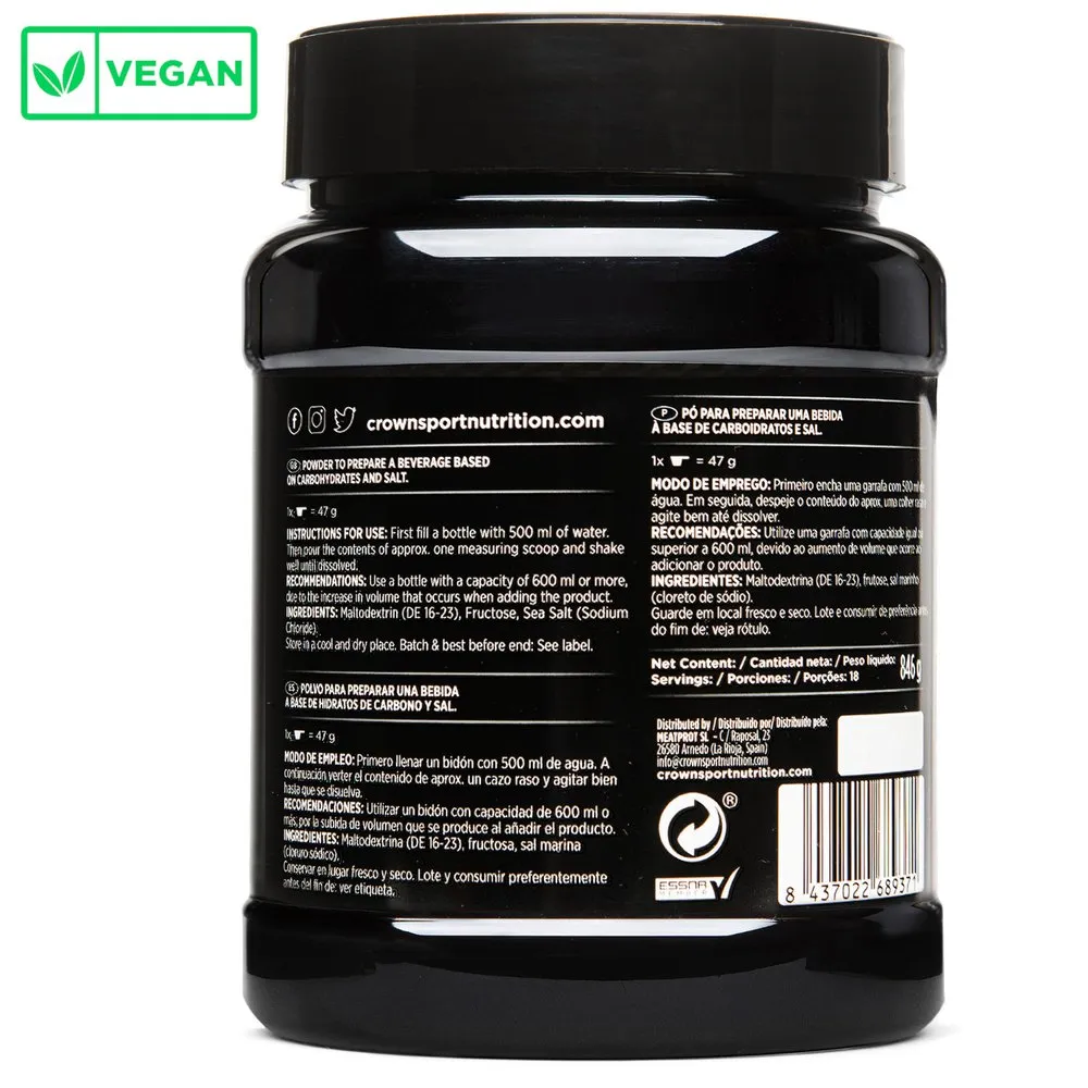 Crown Sport Nutrition Hyperdrink 45 Energidryckspulver Neutral Smak 846g, Black, One Size