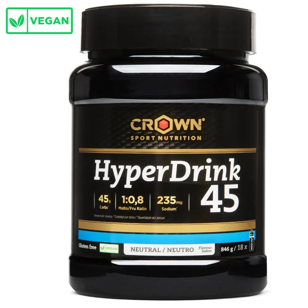 Crown Sport Nutrition Hyperdrink 45 Energidryckspulver Neutral Smak 846g, Black, One Size