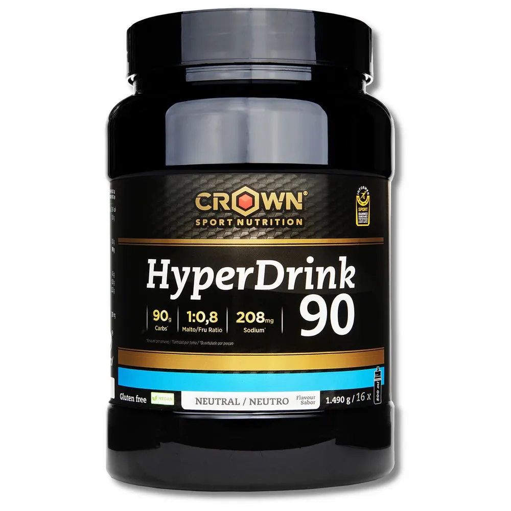 Crown Sport Nutrition Hyperdrink 90 Energidryckspulver Neutral Smak 1.49kg, Black, One Size