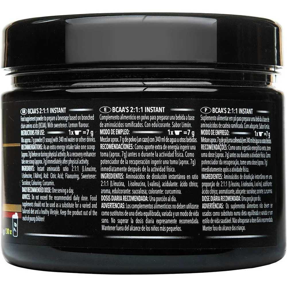 Crown Sport Nutrition Instant Bcaa-pulver Citron 210g, Black, One Size