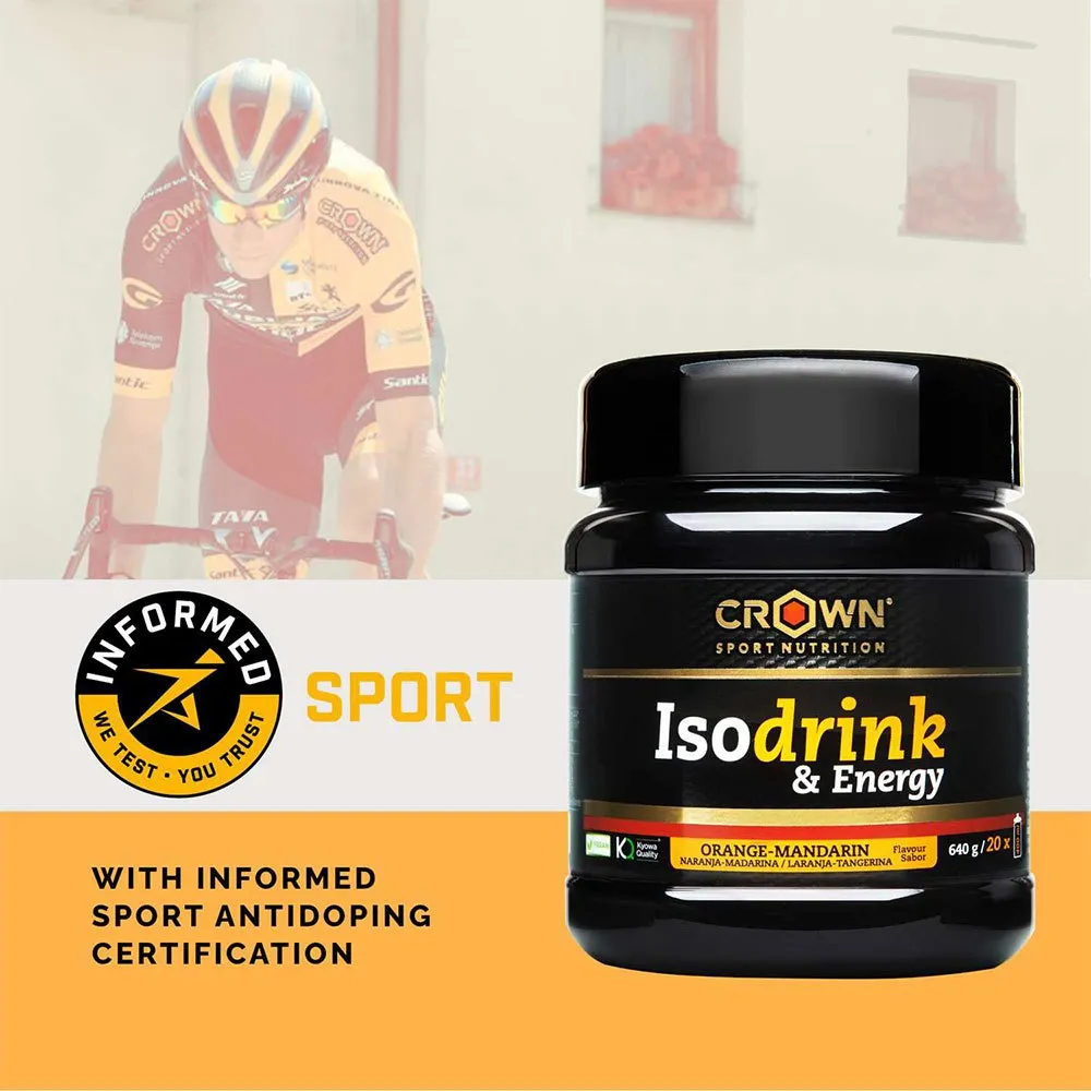 Crown Sport Nutrition Isotonic Drink Powder Energi Apelsin 640g, Black, One Size