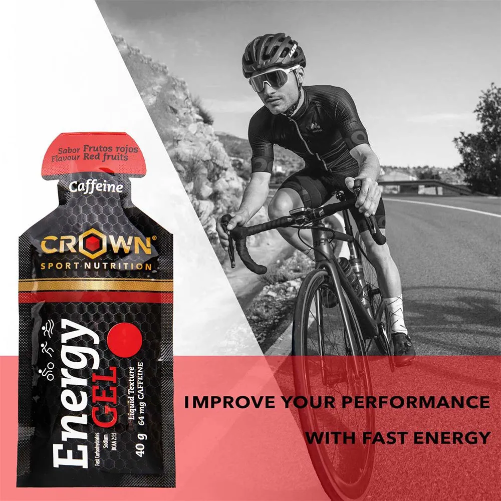 Crown Sport Nutrition Låda Med Energigeler Bär 40g 12 Enheter, Black / red, One Size