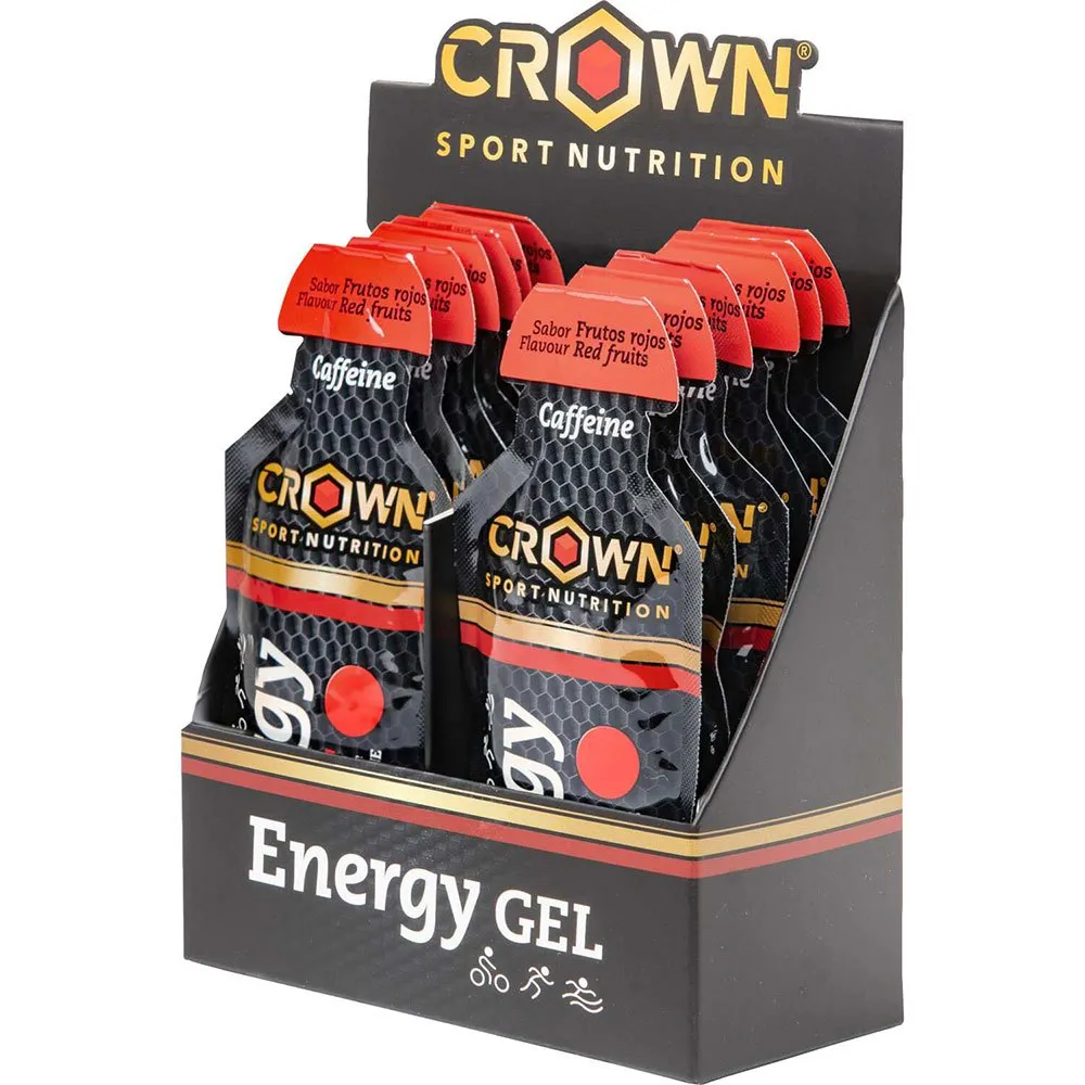 Crown Sport Nutrition Låda Med Energigeler Bär 40g 12 Enheter, Black / red, One Size