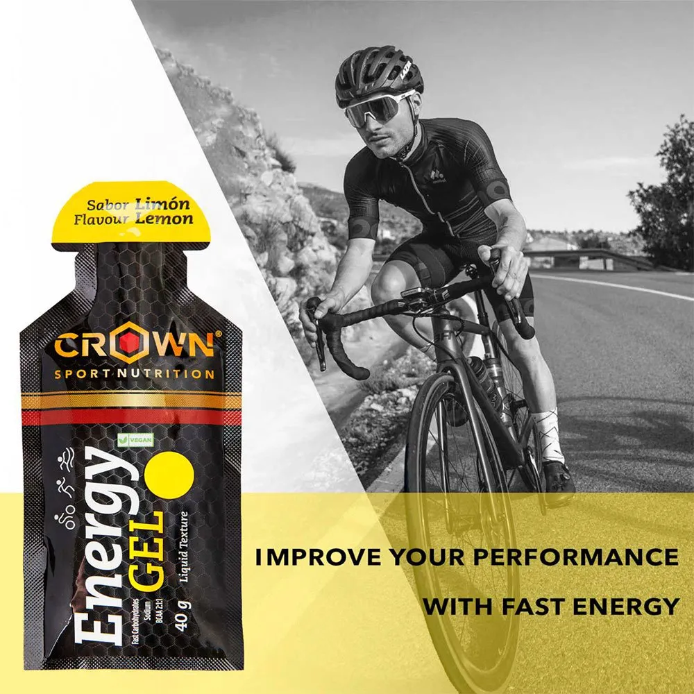 Crown Sport Nutrition Låda Med Energigeler Citron 40g 12 Enheter, Black / yellow, One Size