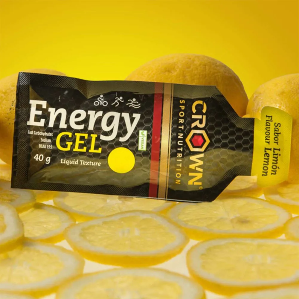 Crown Sport Nutrition Låda Med Energigeler Citron 40g 12 Enheter, Black / yellow, One Size