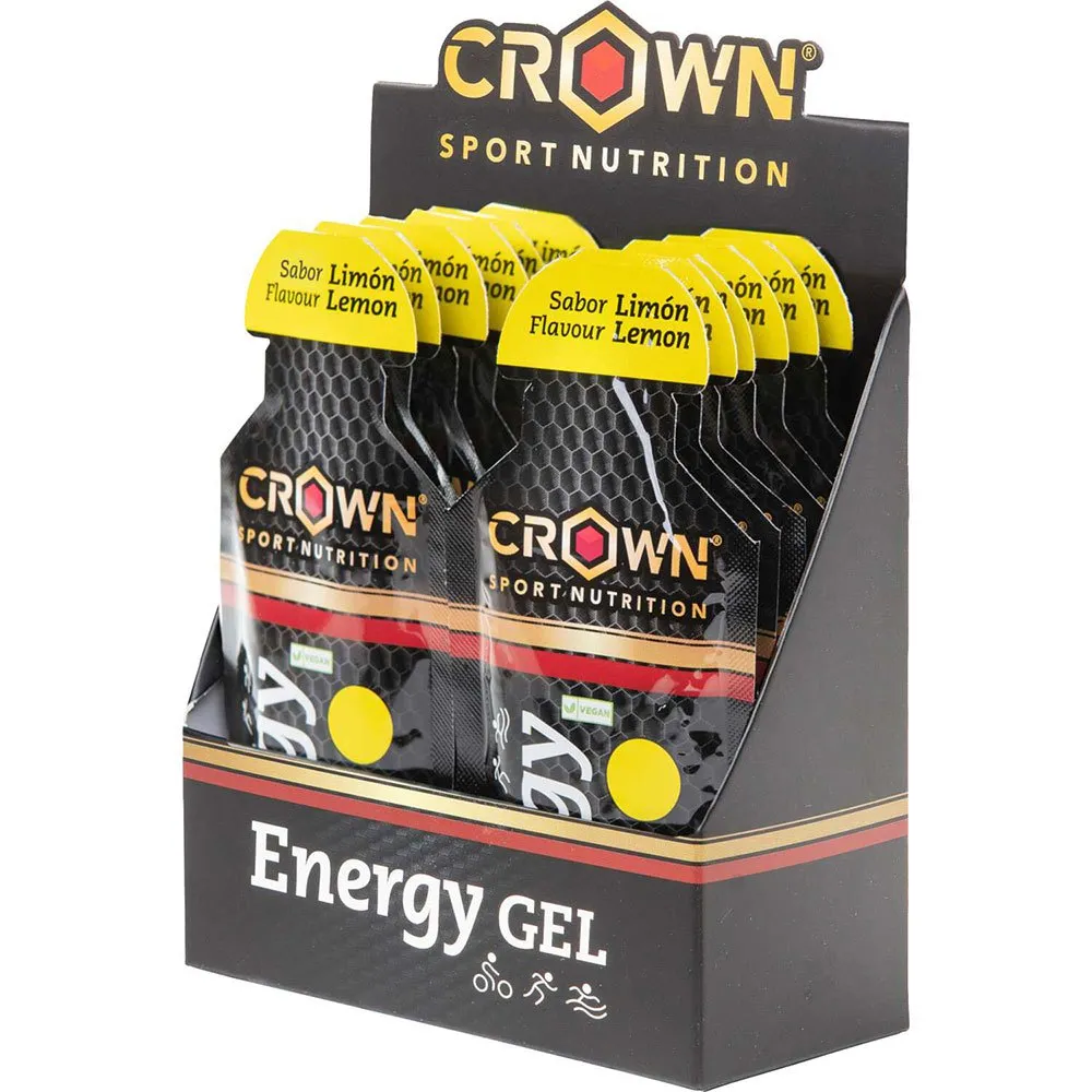 Crown Sport Nutrition Låda Med Energigeler Citron 40g 12 Enheter, Black / yellow, One Size