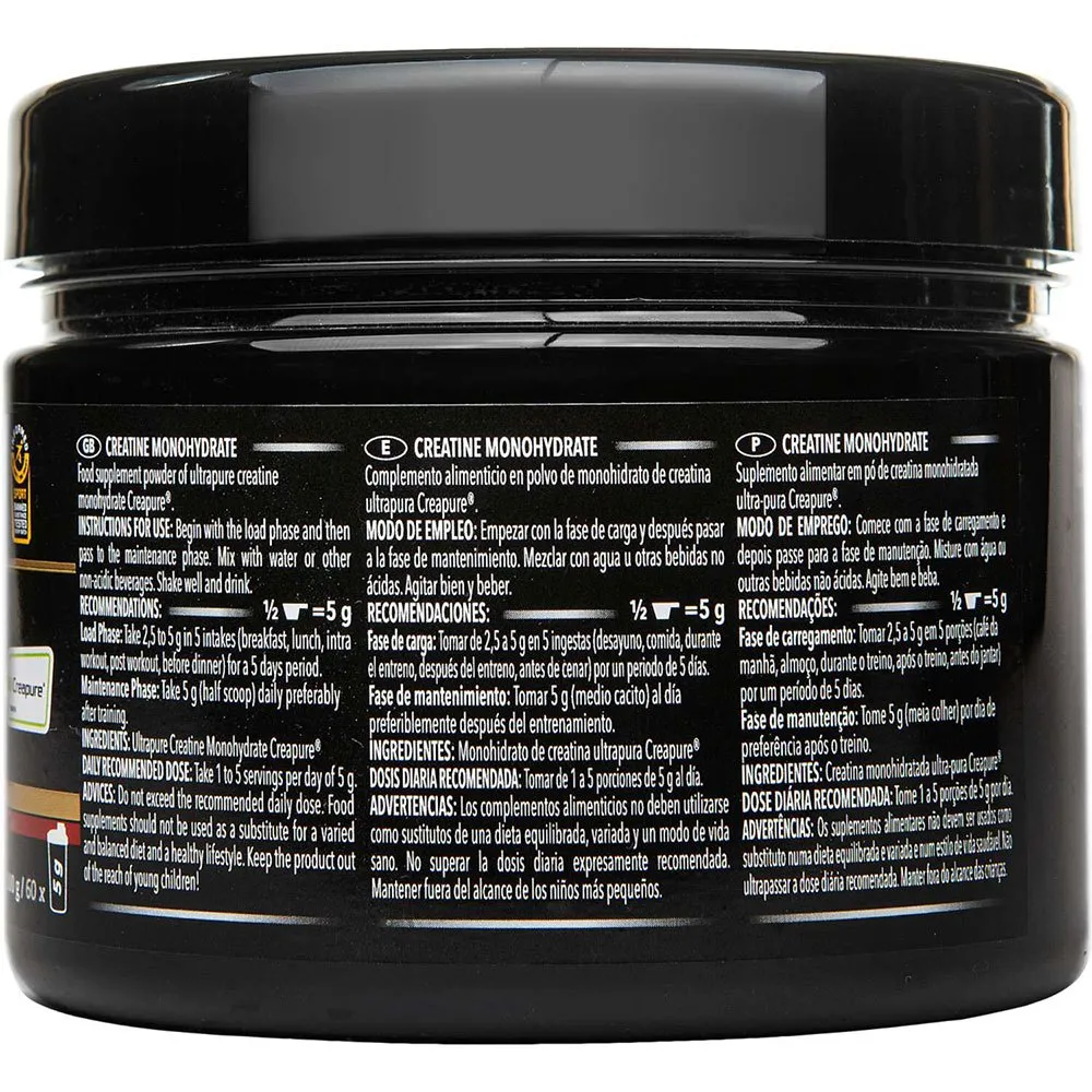 Crown Sport Nutrition Monohydrate Kreatinpulver 300g, Black, One Size