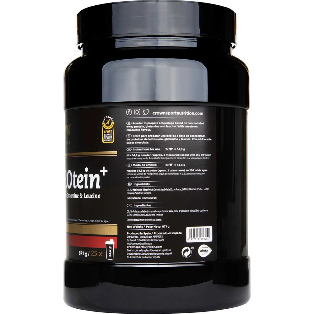 Crown Sport Nutrition Plus Vassleprotein Choklad 871g, Black, One Size