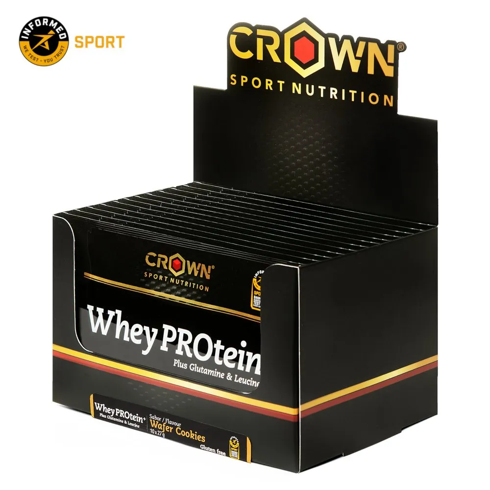 Crown Sport Nutrition Plus Vassleprotein Våfflor 27g 10 Enheter, Black, One Size