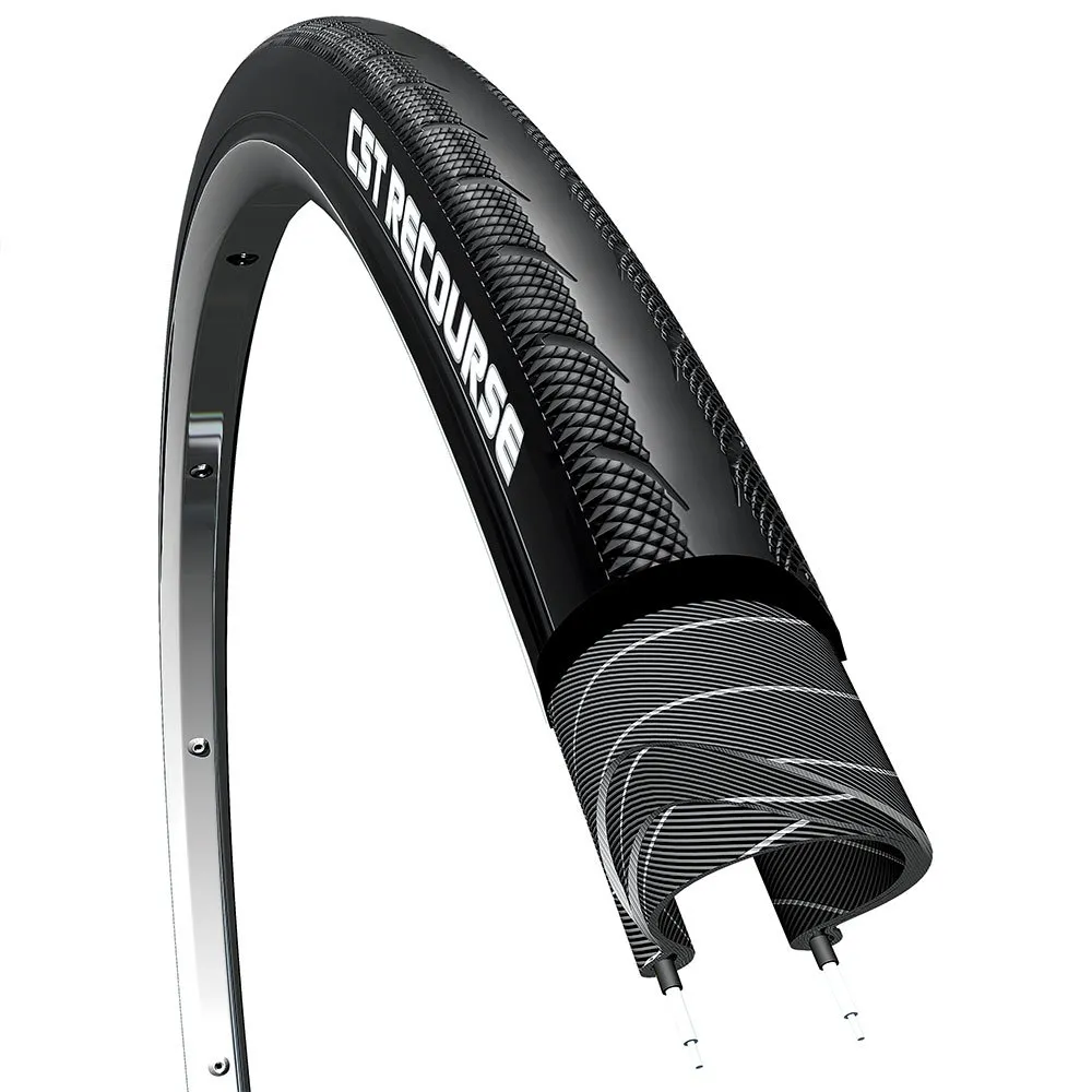 CST Premium Recourse Tubeless 700 X 25 Styv Landsvägsdäck, Black, 700 x 25
