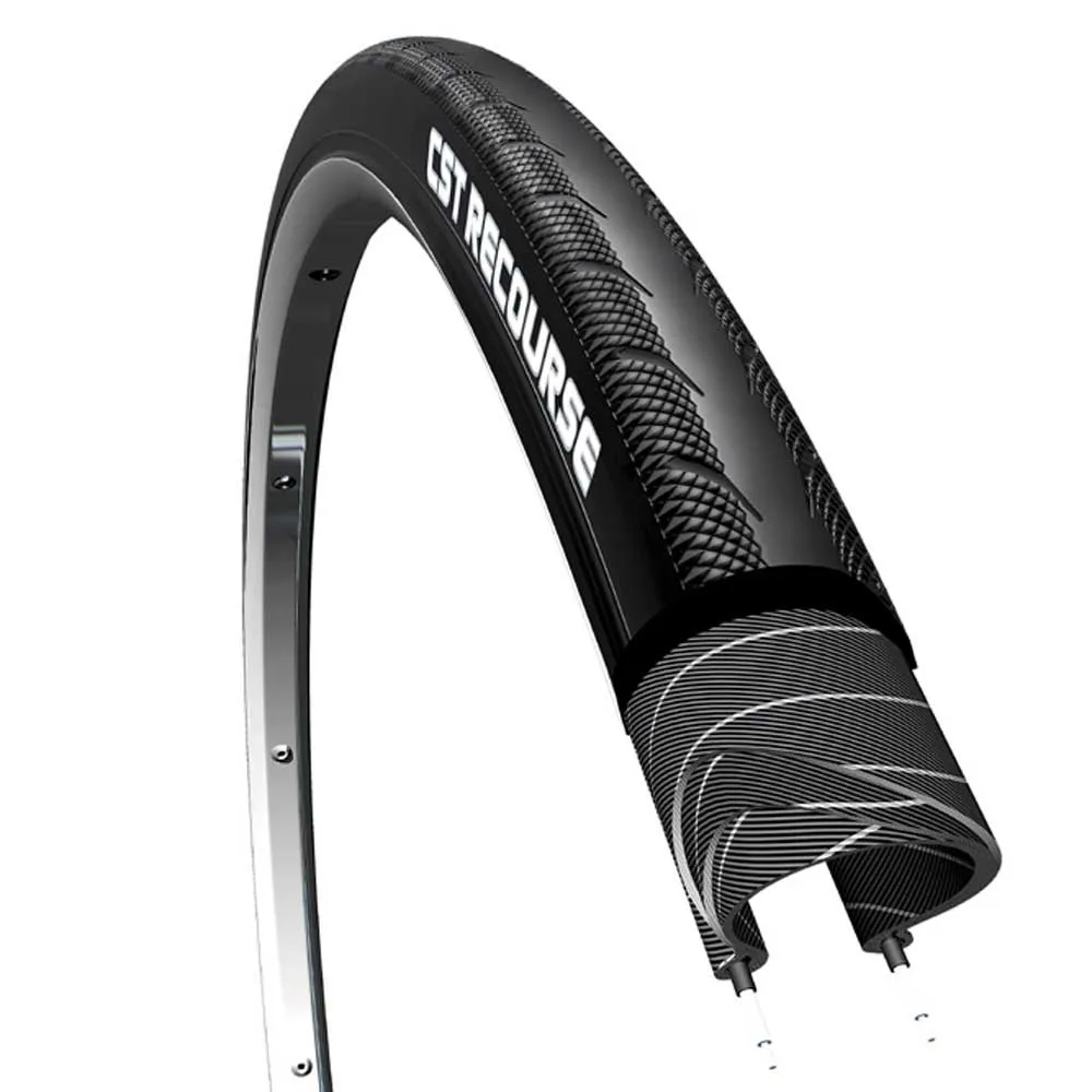 CST Recourse 120 Tpi 700c X 25 Styv Landsvägsdäck, Black, 700C x 25