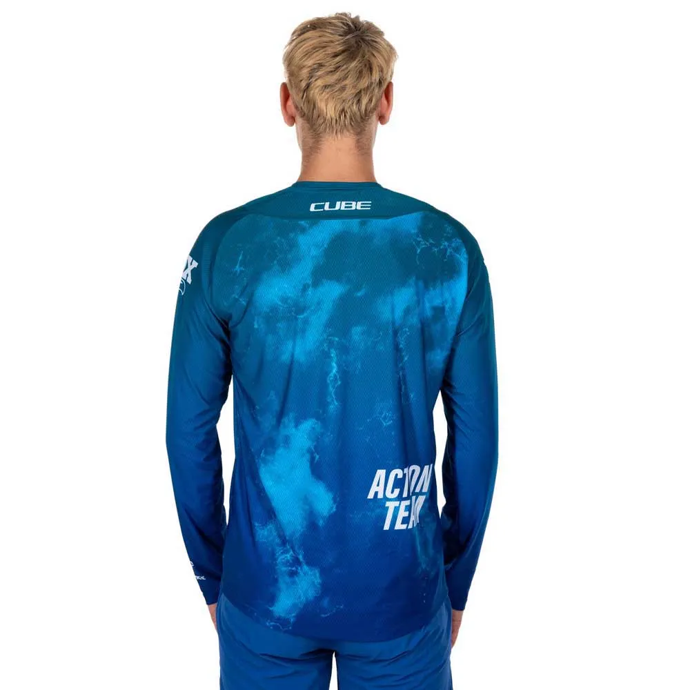 Cube Actionteam Långärmad Endurotröja, Blue / green, 3XL