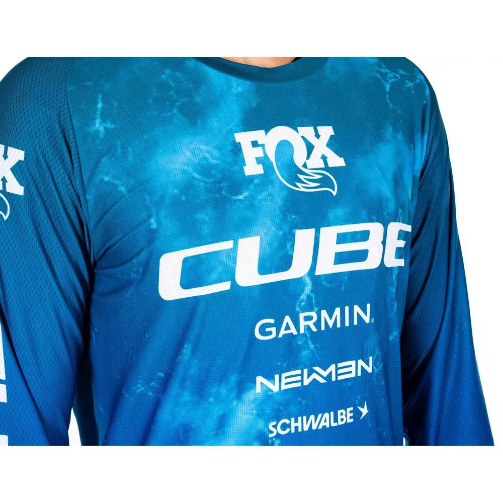 Cube Actionteam Långärmad Endurotröja, Blue / green, 3XL