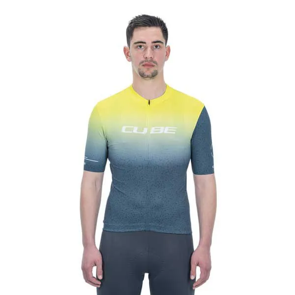 Cube Blackline Race Korta ärmar Cykeltröja, Yellow / grey, L