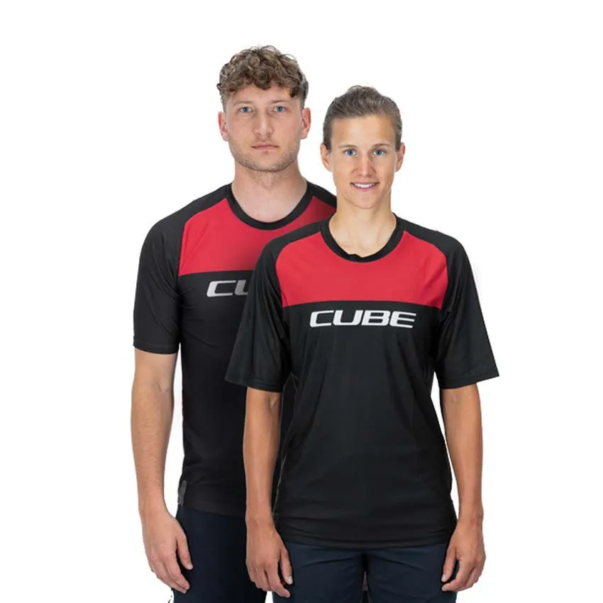 Cube Edge Kortärmad Endurotröja, Black / Red, S Cube Edge Kortärmad Endurotröja, Black / Red, S