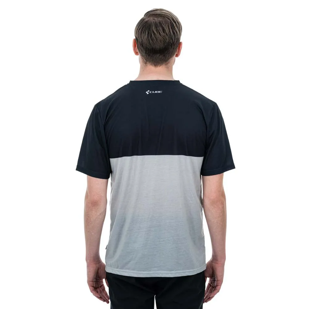Cube Organic Logo Stripes T-shirt Med Korta ärmar, Grey melange / black, M
