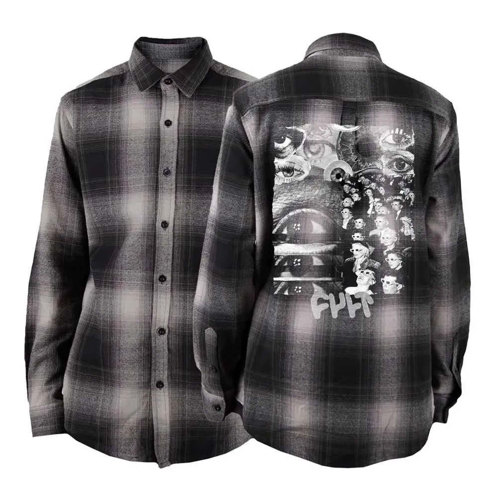 CULT Brainwashed Flannel Skjorta Med Långa ärmar, Black / white, L