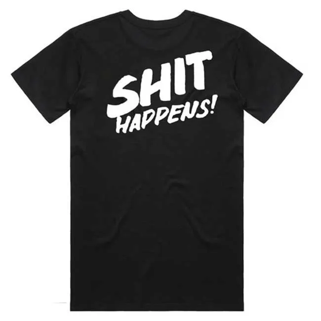 CULT Sh*t Happens T-shirt Med Korta ärmar, Black, XXL
