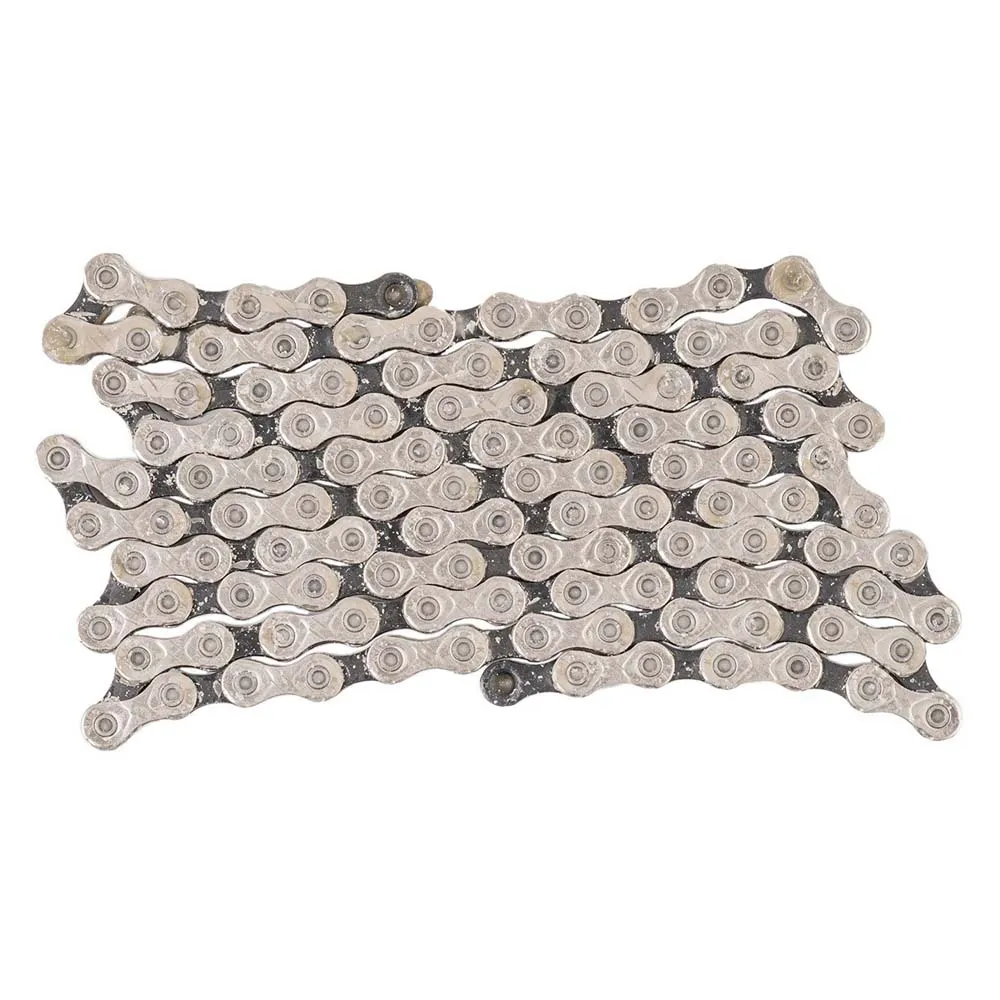 CYCLINGCERAMIC Race Waxed Campagnolo Kedja, Silver / black, 114 Links, 10s