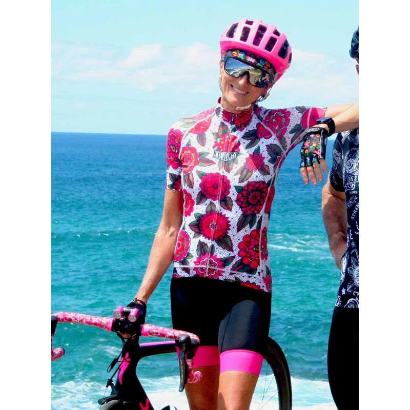 Cycology Cyco Floral Korta ärmar Cykeltröja, Pink / White, XS