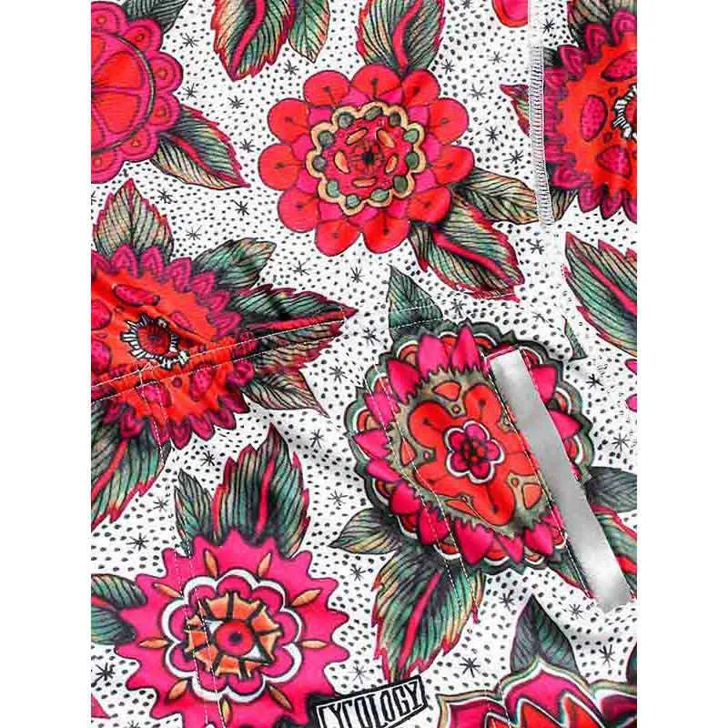Cycology Cyco Floral Korta ärmar Cykeltröja, Pink / White, XS