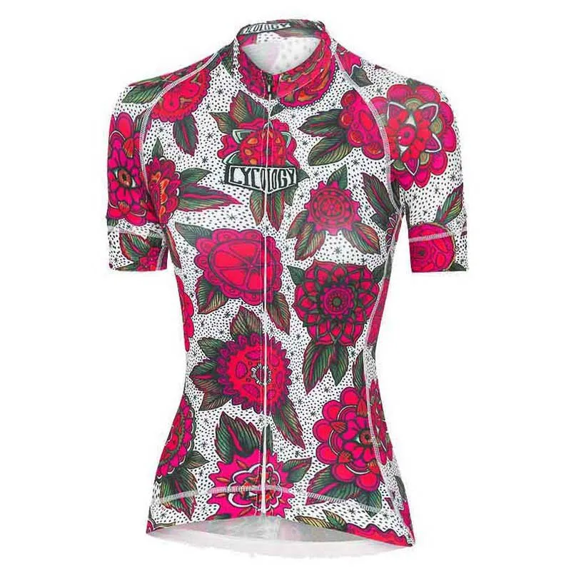Cycology Cyco Floral Korta ärmar Cykeltröja, Pink / White, XS