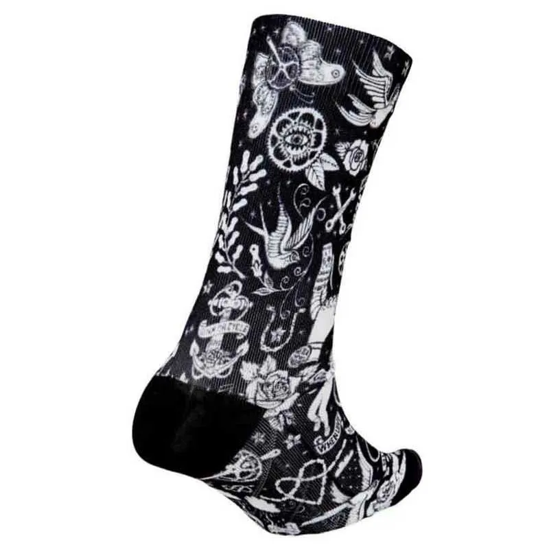 Cycology Velo Tattoo Strumpor, Black Cycology Velo Tattoo Strumpor, Black