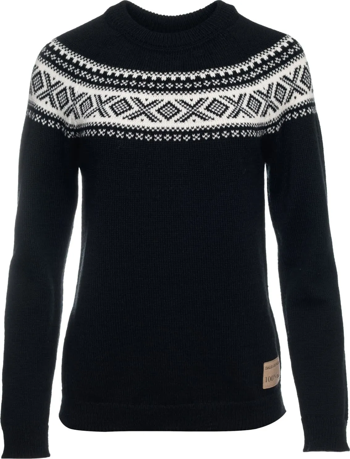 Dale of Norway Women's Vågsøy Wool Sweater, Black Offwhite