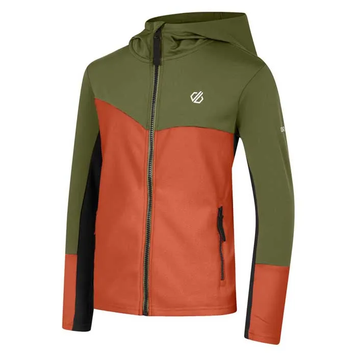 Dare 2b Thriving Iii Core Stretch Sweatshirt Med Dragkedja, Olivine green / orange rust, 14Y Dare 2b Thriving Iii Core Stretch Sweatshirt Med Dragkedja, Olivine green / orange rust, 14Y