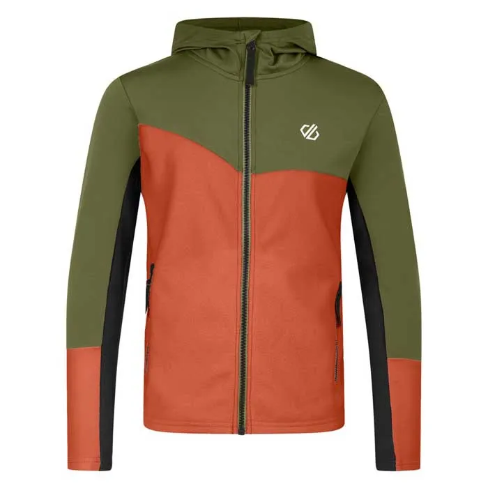 Dare 2b Thriving Iii Core Stretch Sweatshirt Med Dragkedja, Olivine green / orange rust, 14Y Dare 2b Thriving Iii Core Stretch Sweatshirt Med Dragkedja, Olivine green / orange rust, 14Y