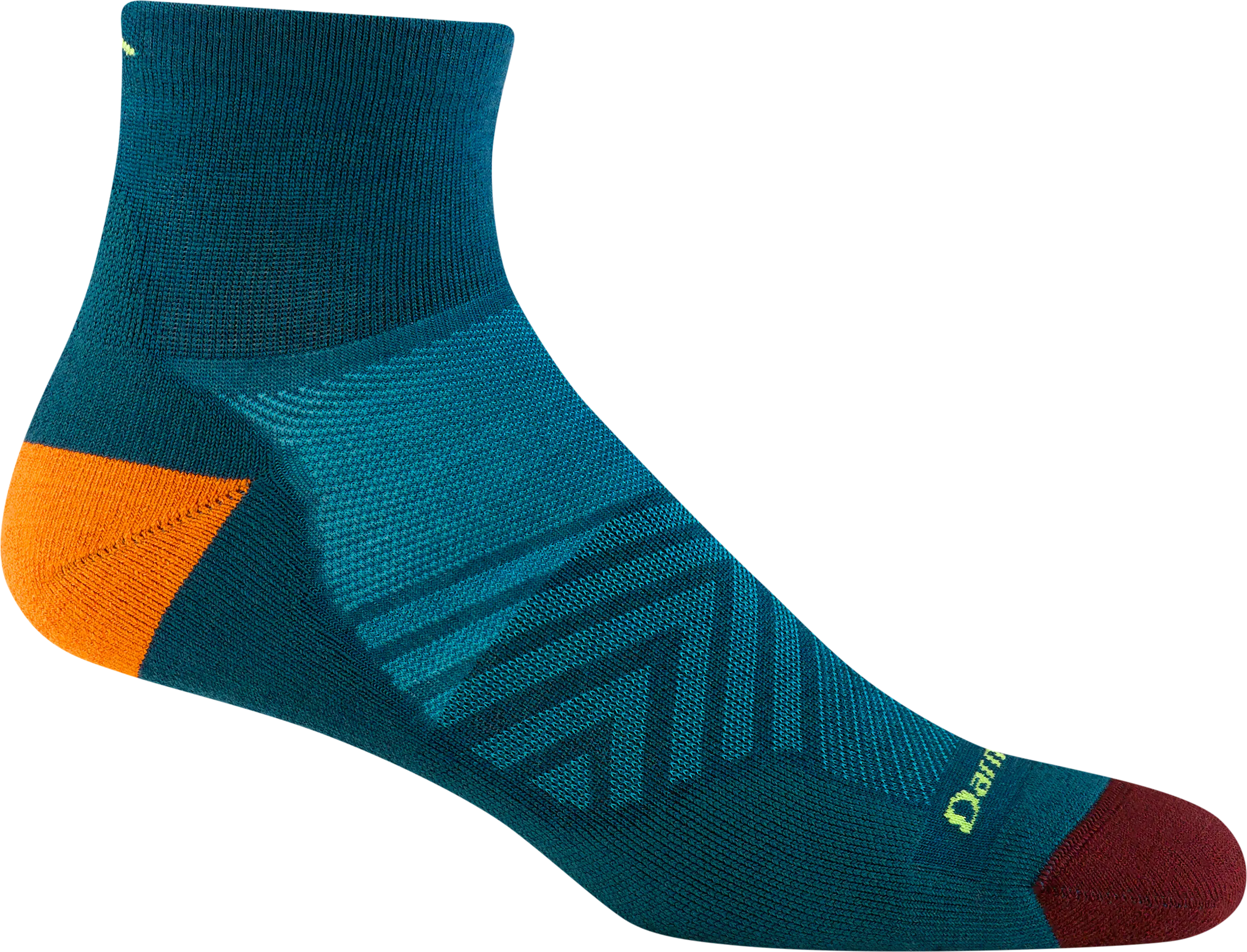 Darn Tough Men's Run Quarter Ultra-Lightweight with Cushion, Dark Teal