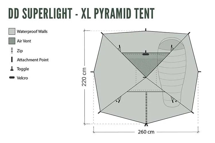 DD Hammocks SuperLight XL Pyramidtält DD Hammocks SuperLight XL Pyramidtält