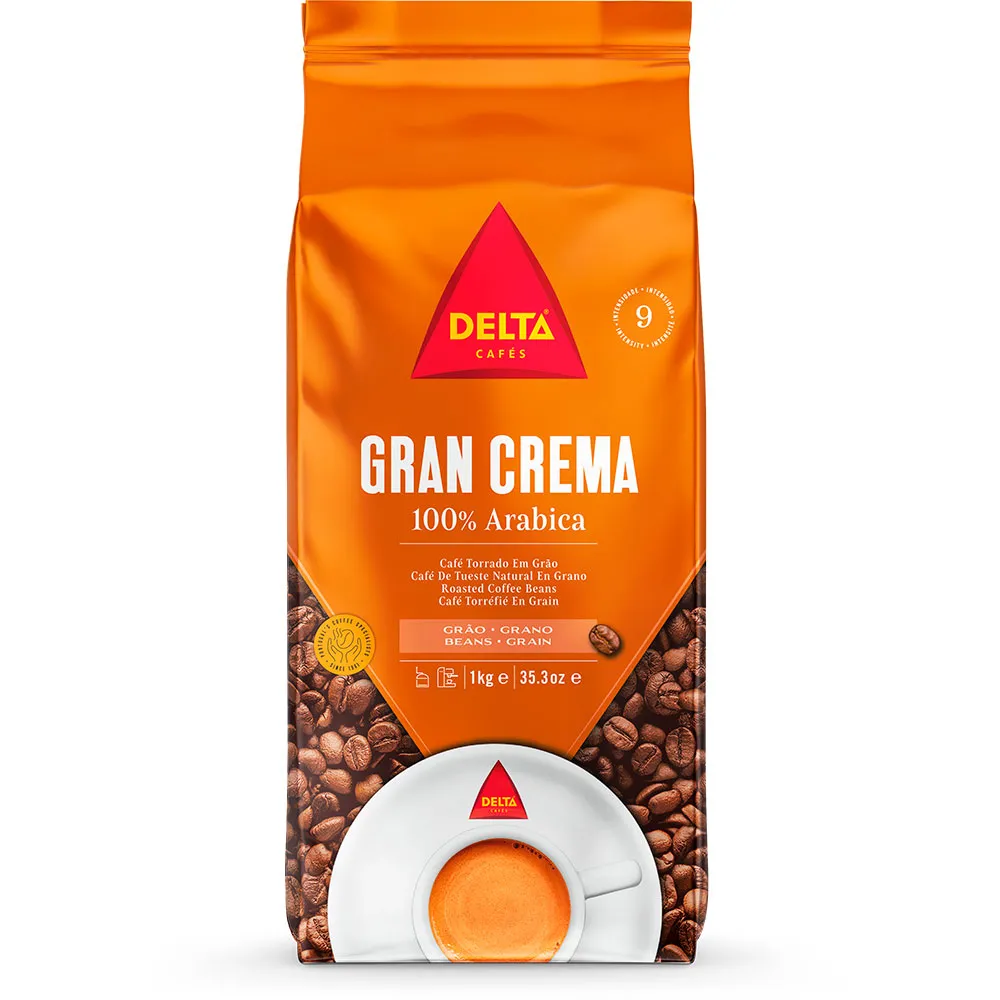 Delta Gran Crema Kaffebönor 1kg, Brown, One Size
