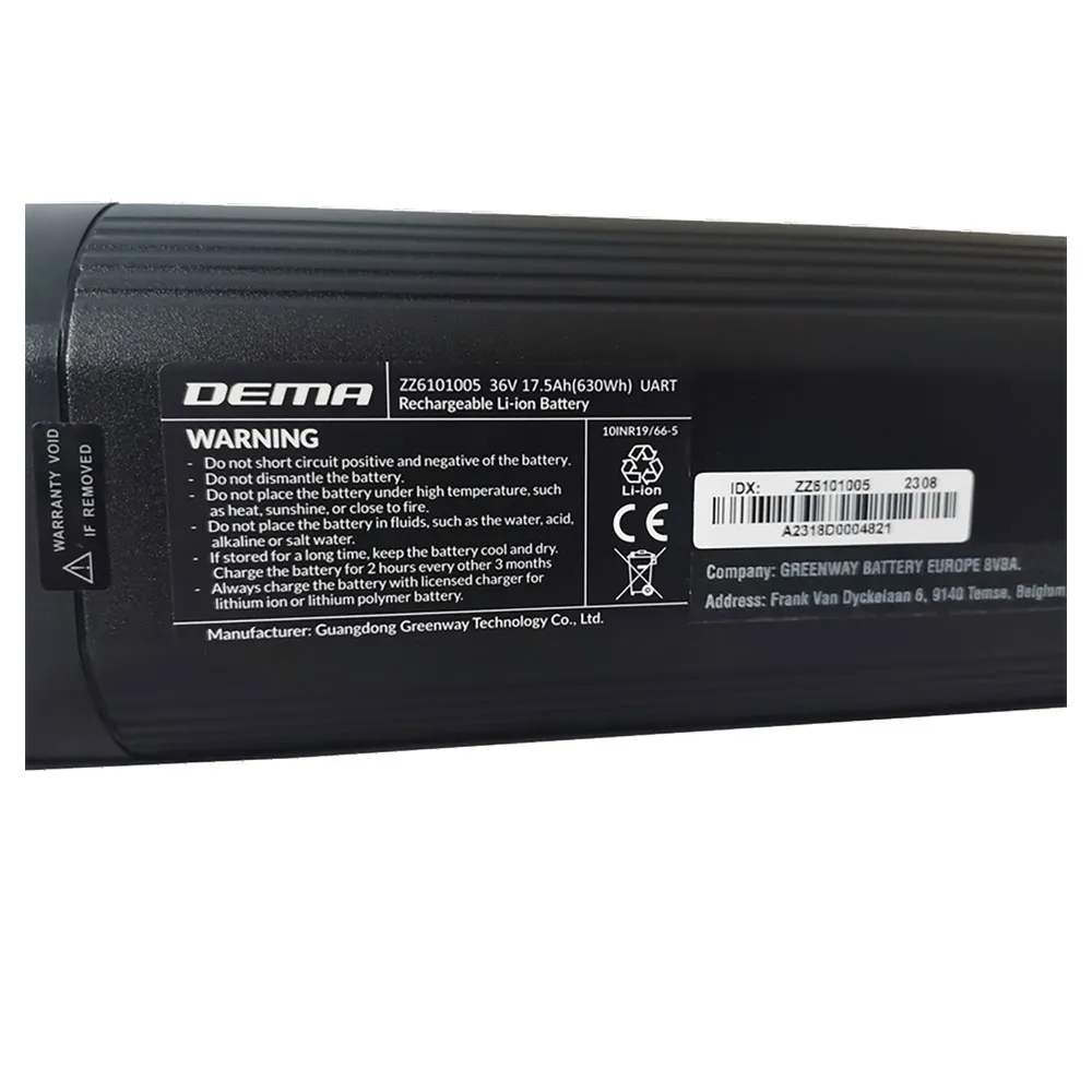 Dema Greenway 17.5ah/36v 420 Mm Uart/oli Edge Batteri I Underramen, Black, One Size