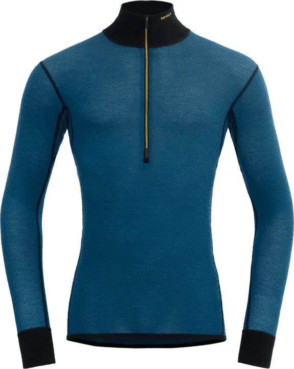 Devold Men's Wool Mesh 190 Zip Neck, Flood/Caviar Devold Men's Wool Mesh 190 Zip Neck, Flood/Caviar