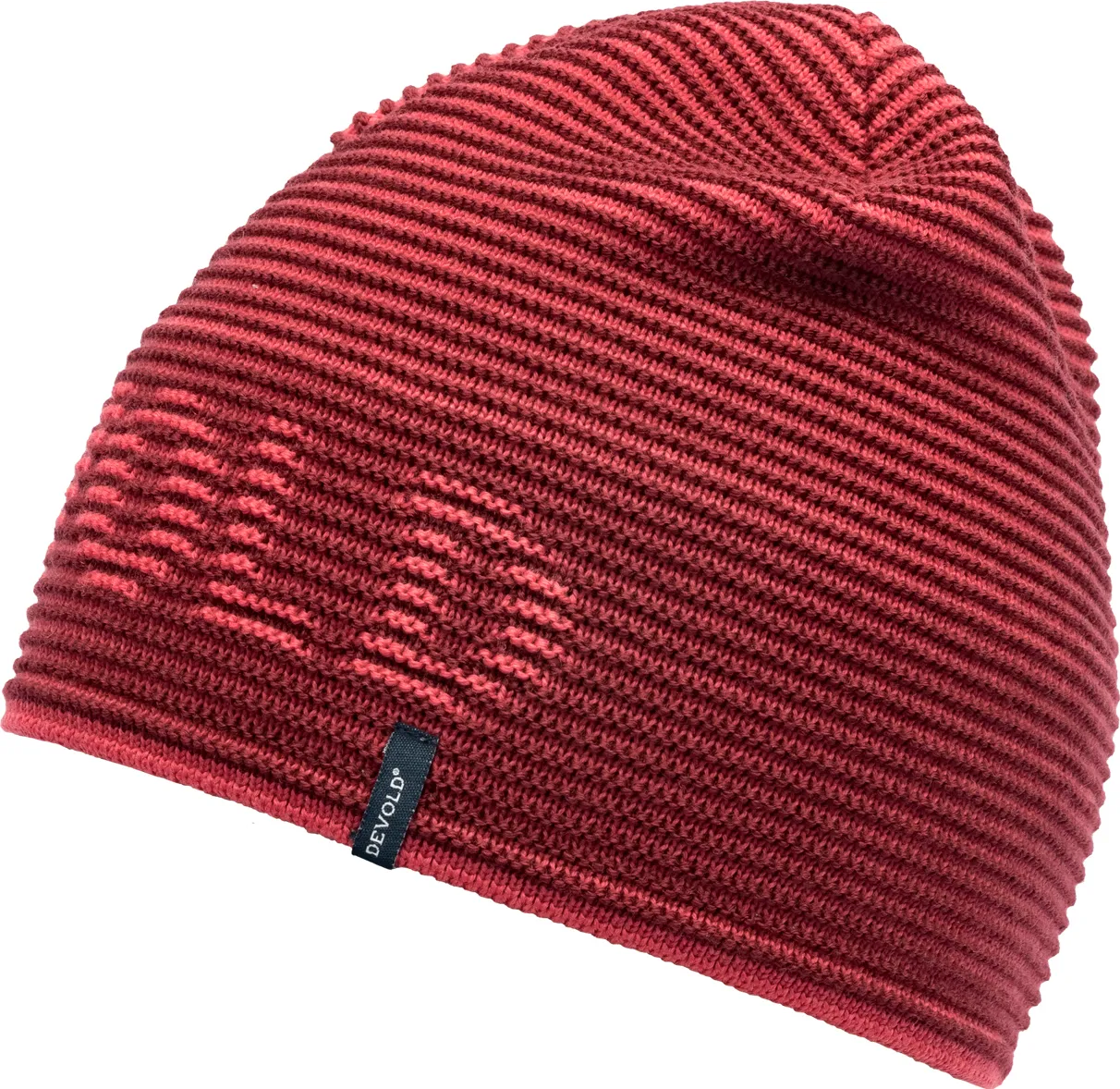 Devold Rib Logo Merino Beanie, Poppy