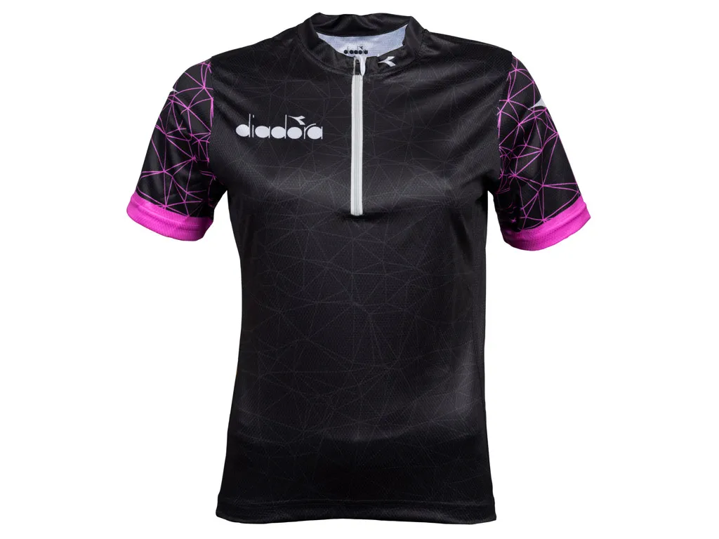 Diadora Agnes cykeltröja svart/rosa dam Diadora Agnes cykeltröja svart/rosa dam