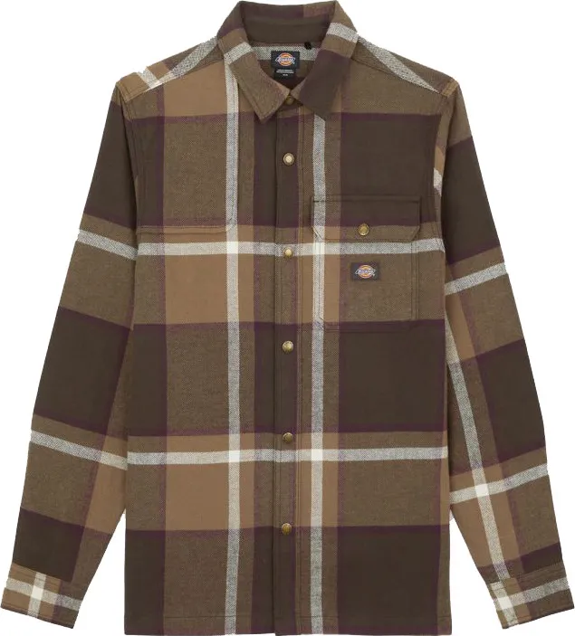 Dickies Men's Nimmons Long Sleeve Shirt, Dark Brown