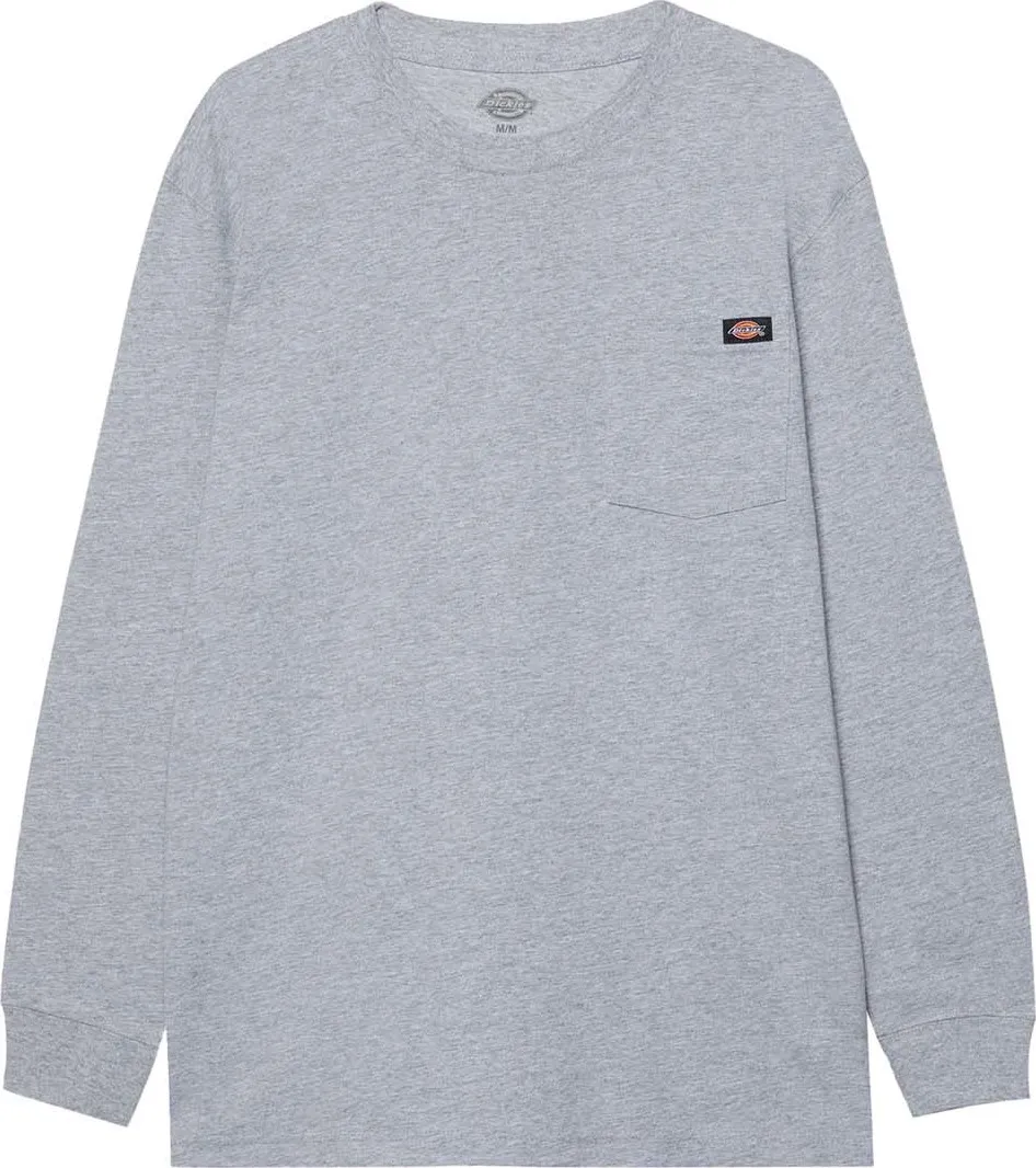 Dickies Men's Pocket Tee Long Sleeve, Heather Grey