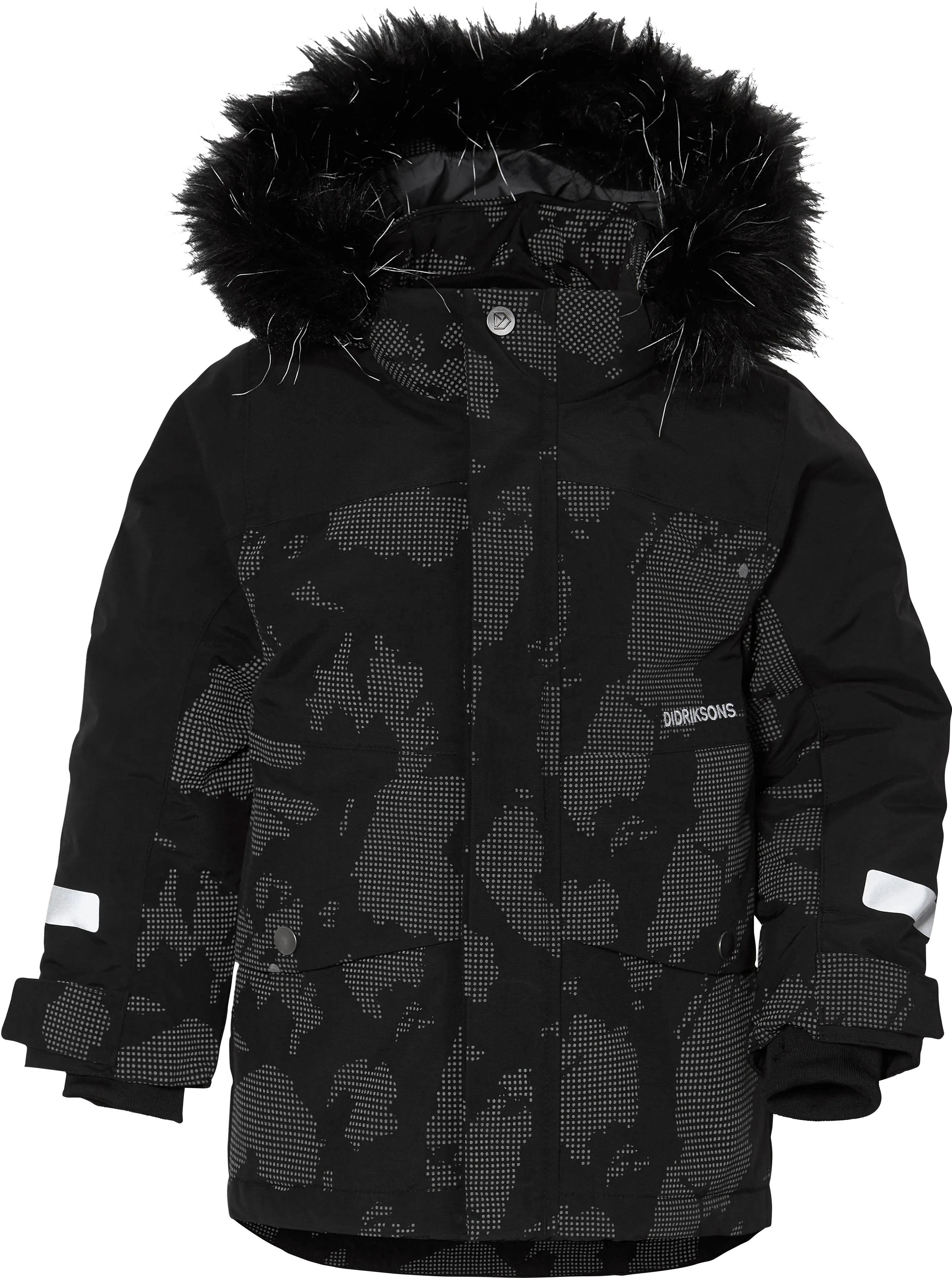 Didriksons Kids' Bjärven Special Edition Parka, Island Print Reflex, 90