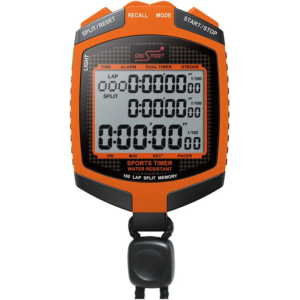 Digi Sport Instruments C100 Stoppur unisex, Black / orange, One Size