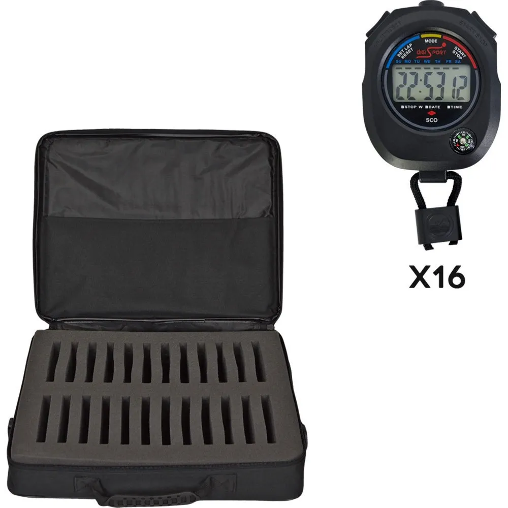 Digi Sport Instruments Sco Stoppur 16 Enheter + Mjukt Fodral unisex, Black, One Size