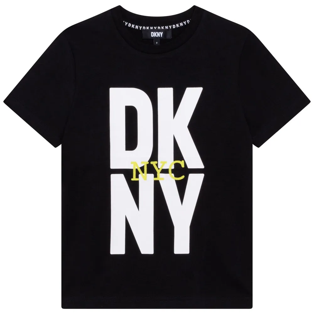 Dkny D25e09 T-shirt Med Korta ärmar, Black, 10Y Dkny D25e09 T-shirt Med Korta ärmar, Black, 10Y