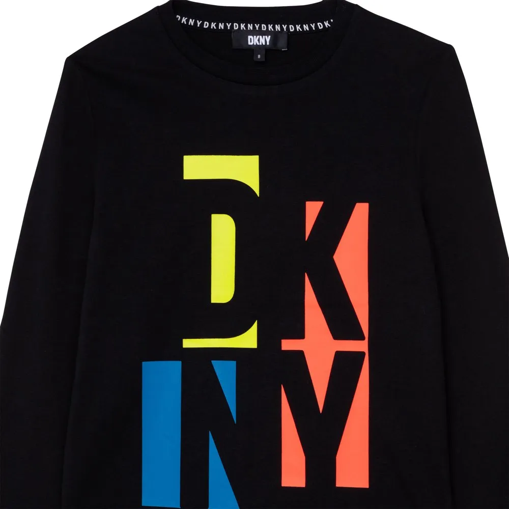 Dkny D25e21 T-shirt Med Lång ärm, Black, 6Y Dkny D25e21 T-shirt Med Lång ärm, Black, 6Y