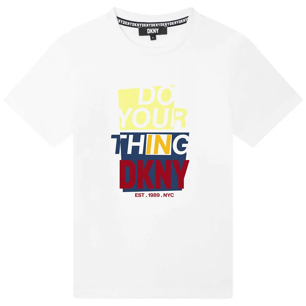 Dkny D25e48 T-shirt Med Korta ärmar, White, 10Y