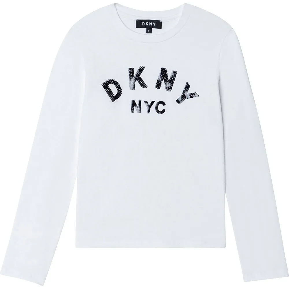Dkny D35r57-10b T-shirt Med Lång ärm, White, 6Y