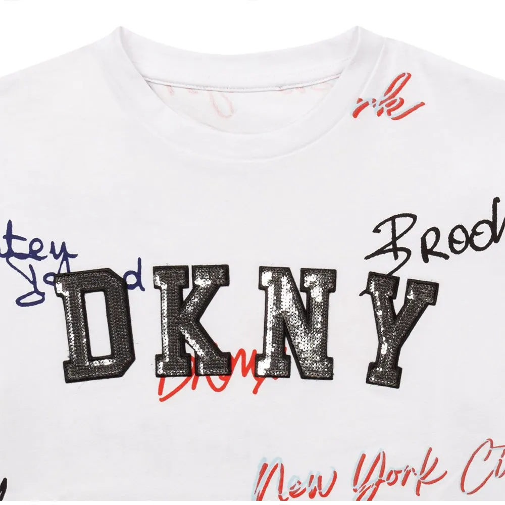 Dkny D35s00 T-shirt Med Korta ärmar, White, 14Y