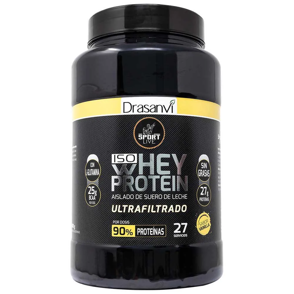 Drasanvi Sport Live Vassleproteinisolat Vanilj 800g, Black, One Size