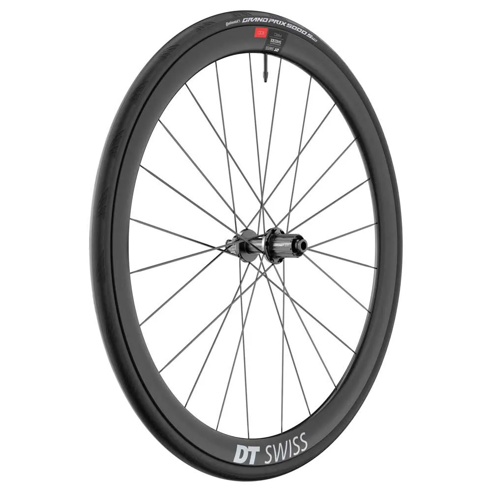 DT Swiss Arc 1100 Dicut 38 Disc Cl Tubeless + Continental Gp5000 Str 700 X 28 Landsvägscykelns Bakhjul, Black, 12 x 142mm, Shimano/Sram HG DT Swiss Arc 1100 Dicut 38 Disc Cl Tubeless + Continental Gp5000 Str 700 X 28 Landsvägscykelns Bakhjul, Black, 12 x 142mm, Shimano/Sram HG