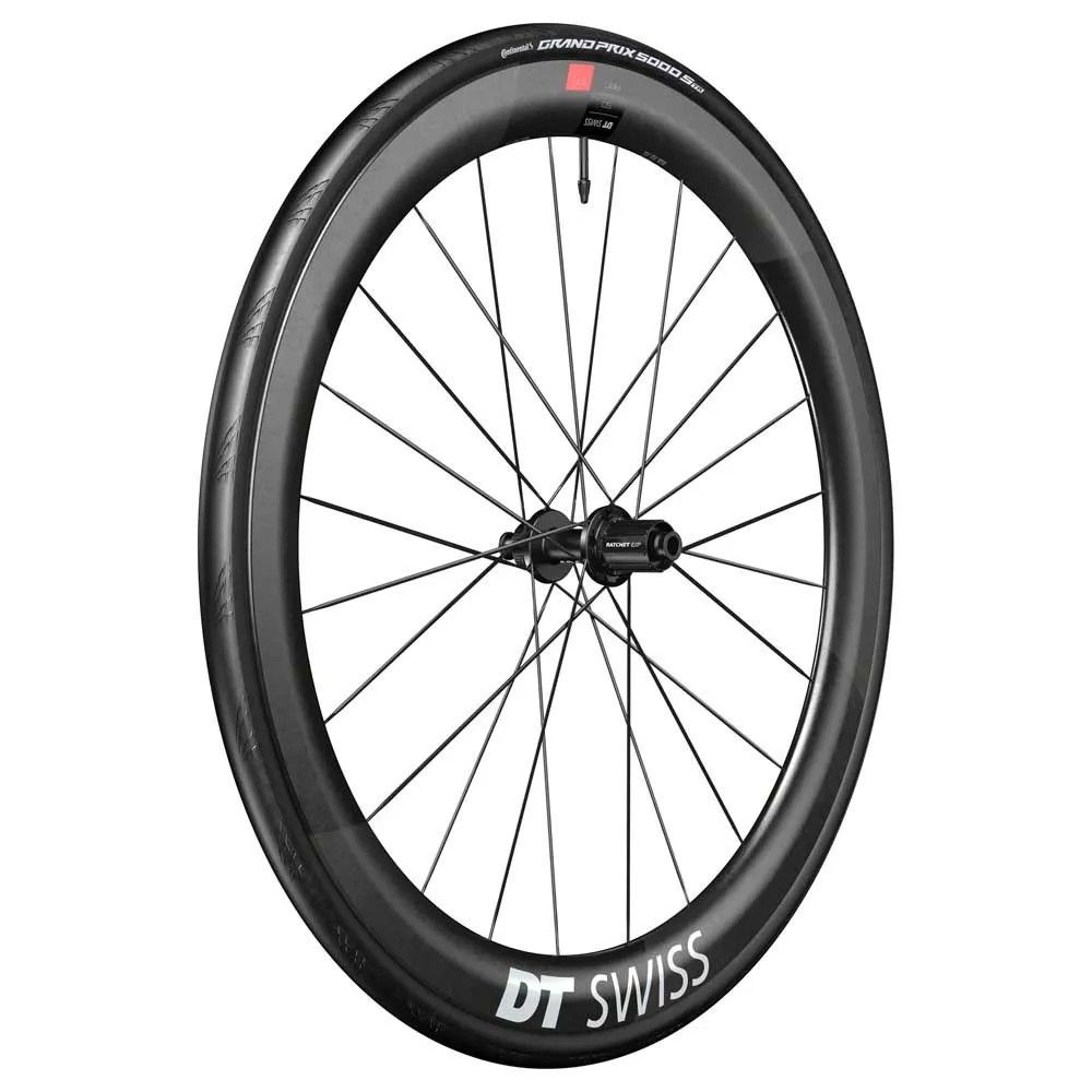 DT Swiss Arc 1100 Dicut 50 Disc Cl Tubeless + Continental Gp5000 Str 700 X 28 Landsvägscykelns Bakhjul, Black, 12 x 142mm, Shimano/Sram HG